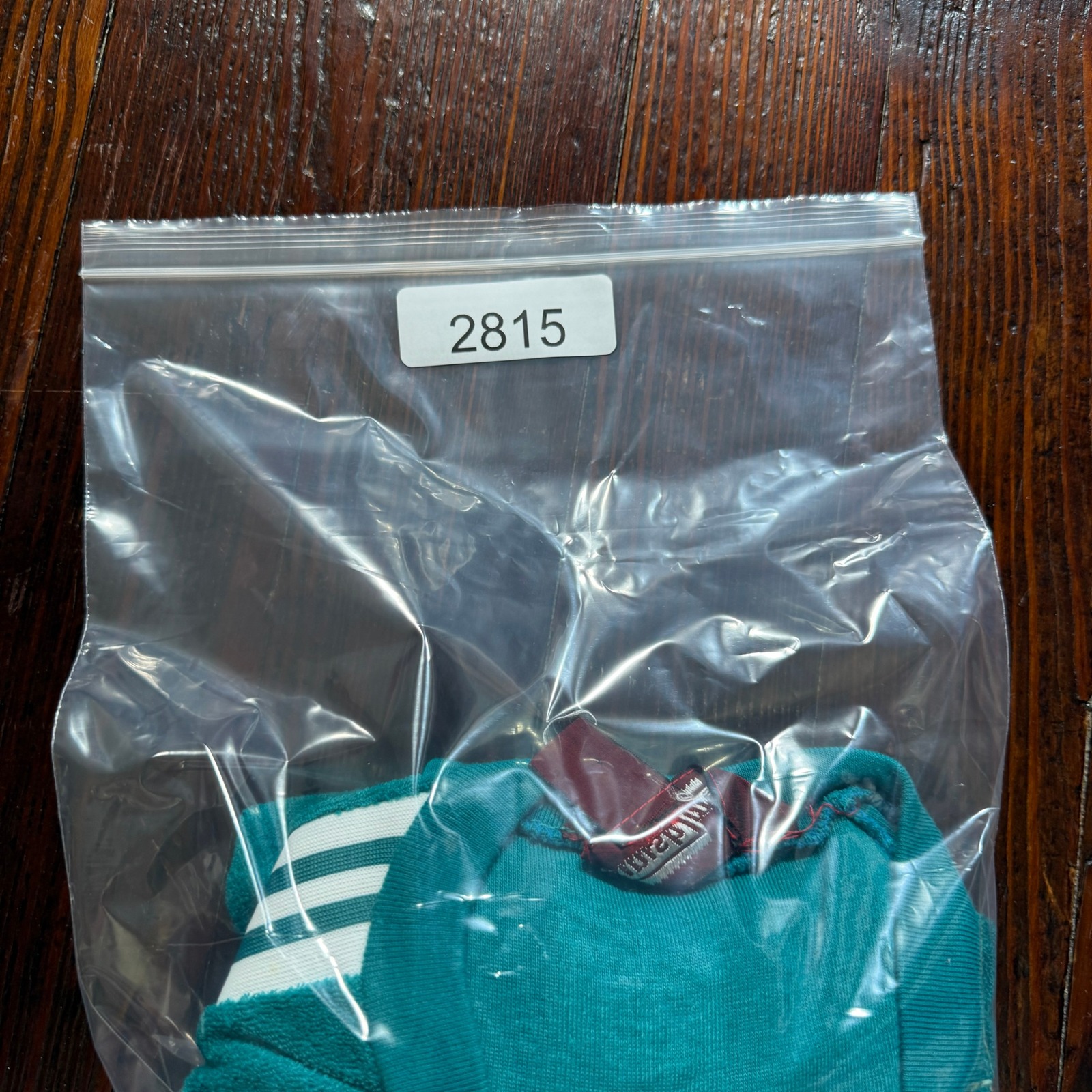 Vintage 80s Finish Line Velour Shirt Mens S Teal Green Striped V Neck — image 8 of 8